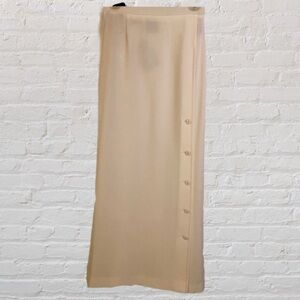 NWT 60s/70s VINTAGE Bleyle Long Cream Pencil Skirt Side Buttons